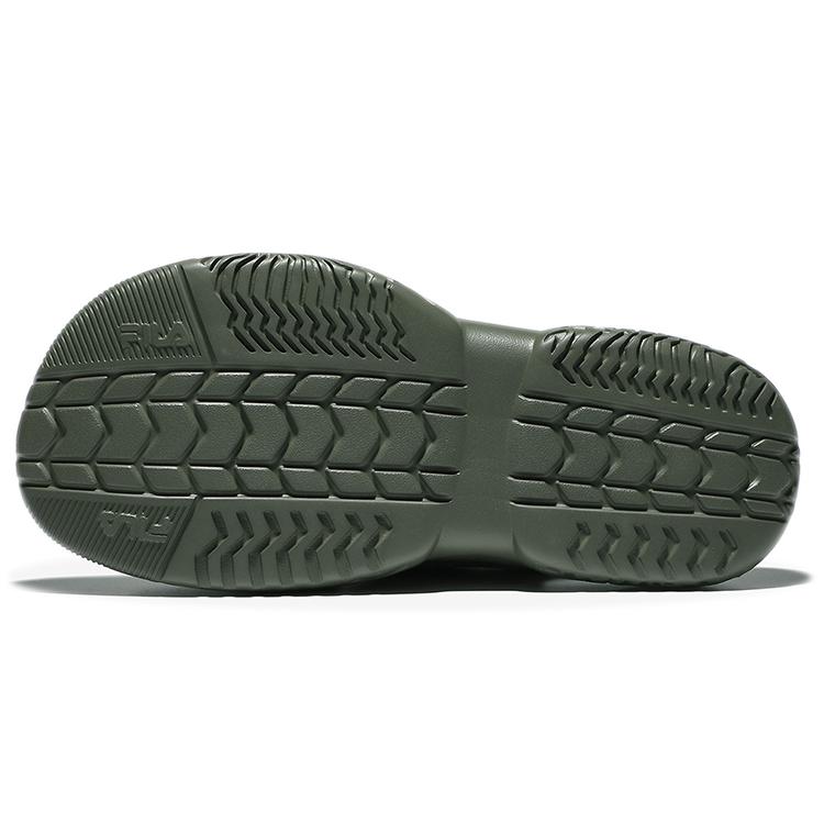 New FILA Thick Sole Velcro Green Korean Version Unisex Sandals 1SM01562D_207