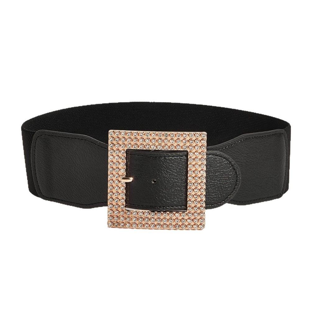 

Metallic Metal Belt For Women Wide Waistband With Glitter Buckle For Dress And Coat Styling