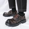 Xiyin big head leather shoes men's casual platform derby shoes formal British style large size trendy shoes