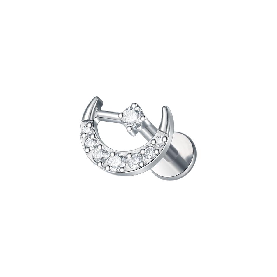 Titanium Internal Threaded 16G Animal Series Snake Cat Fish CZ Labret Piercing Jewelry Conch Helix Cartilage Earring Stud
