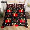 Christmas Duvet Cover Cartoon Snowman Deer Reindeer Bedding Set Twin Size Microfiber Cute Gingerbread Stocking Comforter Cover