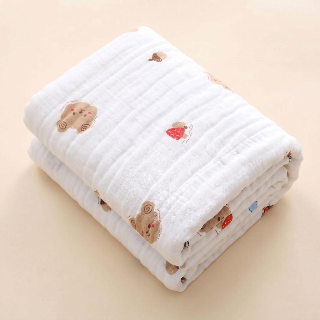 Class A Newborn Bath Towel - Pure Cotton, 6-Layer Gauze, Quick-Dry, Highly Absorbent