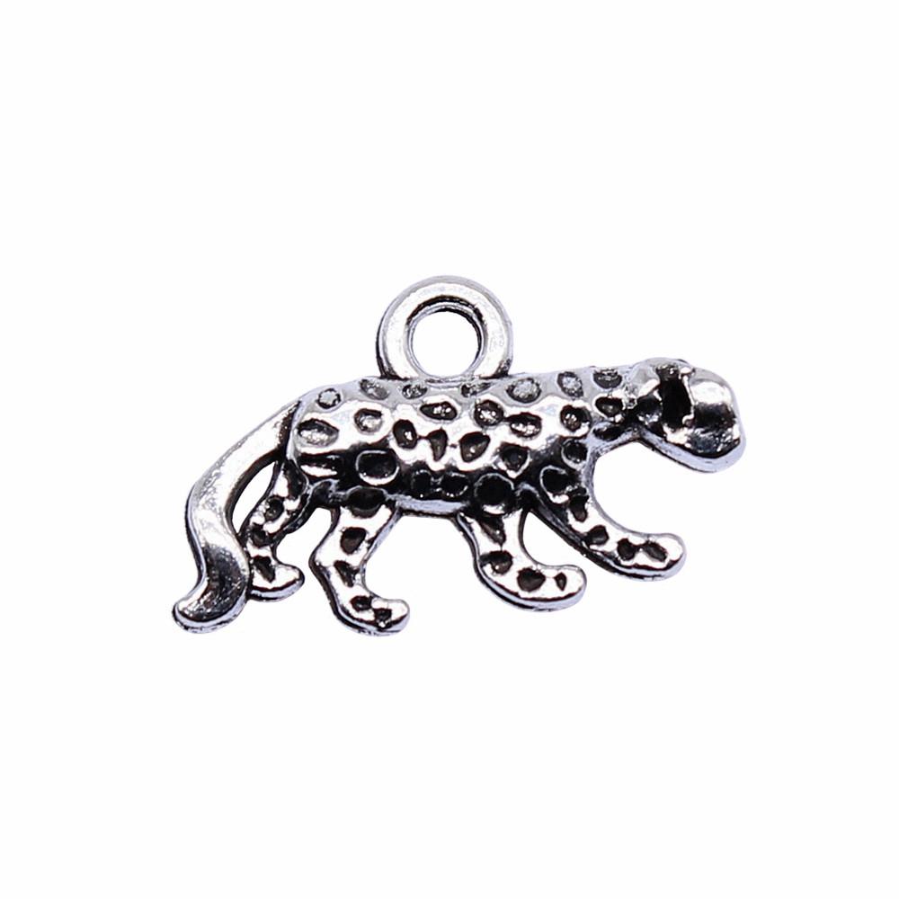 Retro Leopard Charms Metal Animal Pendants For Jewelry Making Handmade Supplies