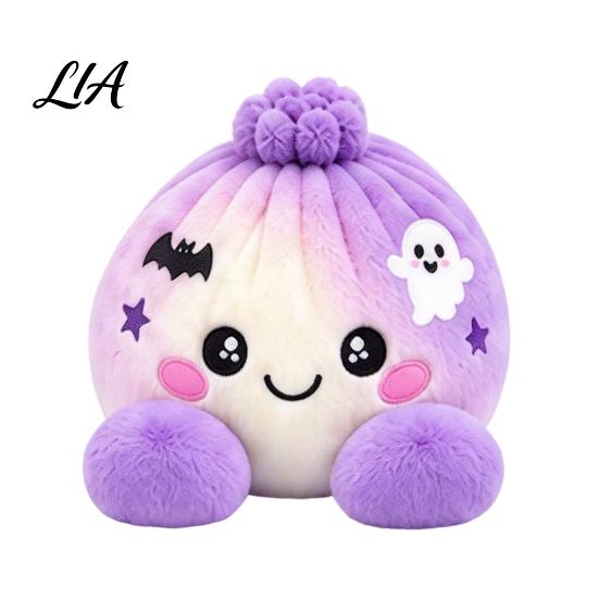 Plush Dumpling with Legs Stress Relief Toy Steamer, Stuffed Smiling Reducing Desk Accessories Squeeze Toy, Cartoon Plushie for Kids Adults Desktop
