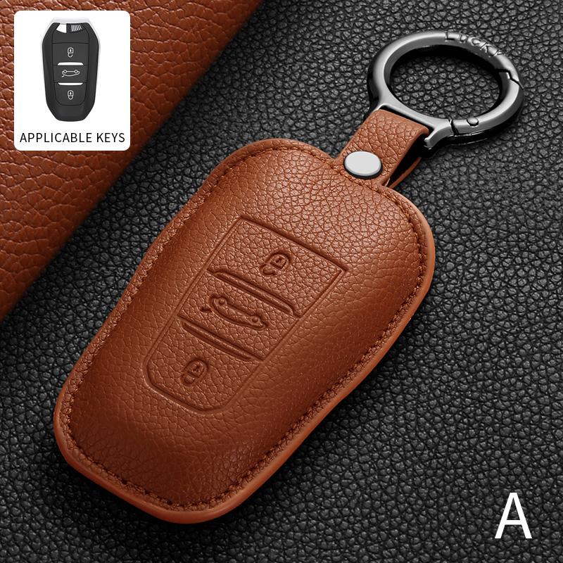 

Leather Car Remote Key Case Shell for Citroen C4 C5 C6 C5 X C5 AIRCROSS Anti-Scratch Durable Protection Decorative Accessories