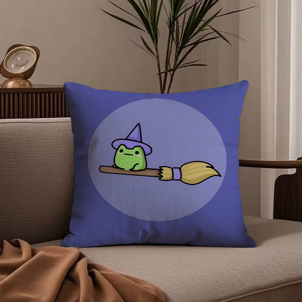 W-Wizard frog Anime Pillow Case Anti-dustmite Pillowcase Invisible zipper silky short plush Sofa cushion cover