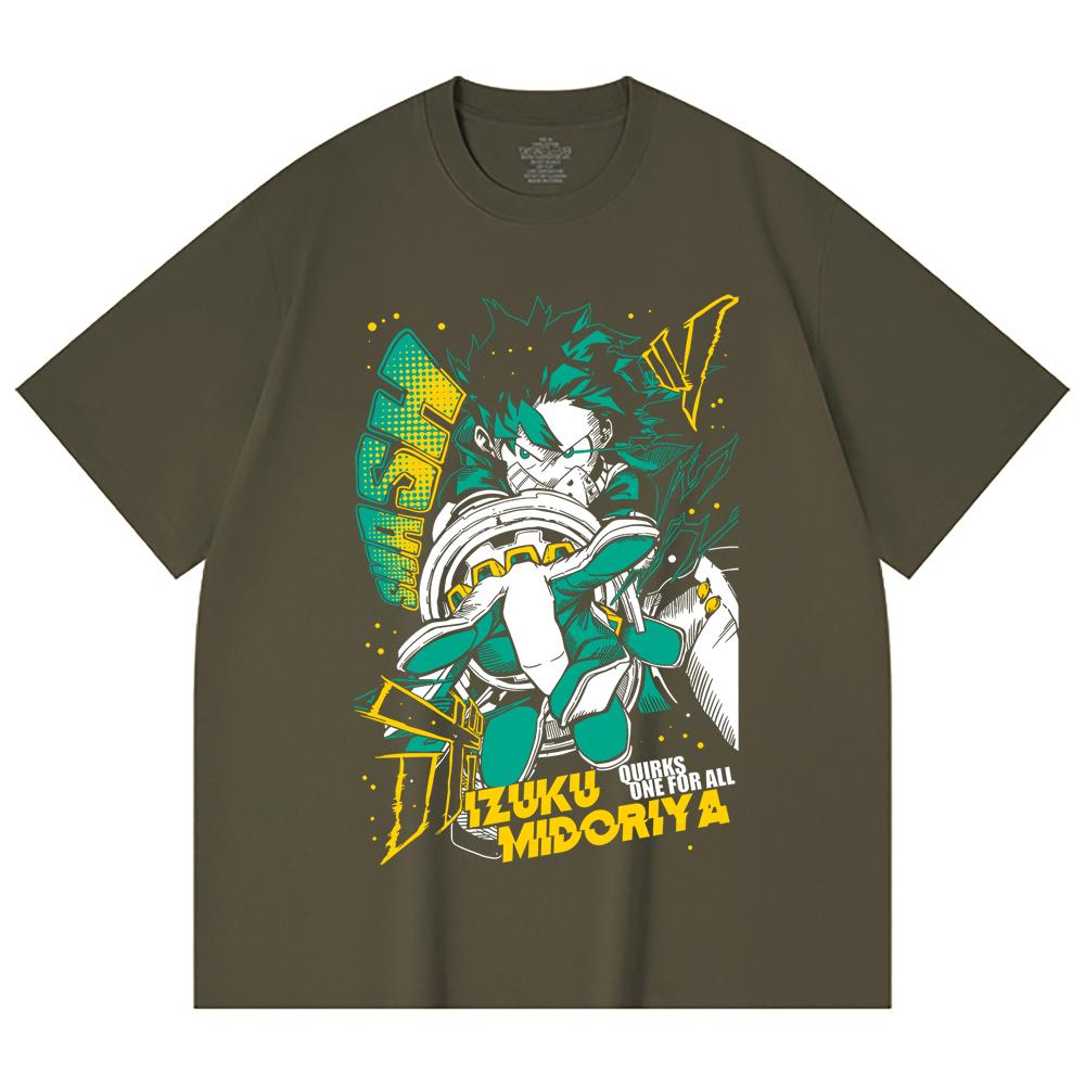 230 Gsm 100% Cotton My Hero Academia V2 Deku Print Unisex Heavy Cotton T Shirt