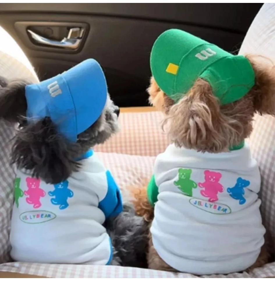 1 Piece Summer M-Shaped Embroider Three-Color Sun Hat for Dogs, Pet Cats, Pets, Elastic Pig Nose Buckle Adjustment Hat