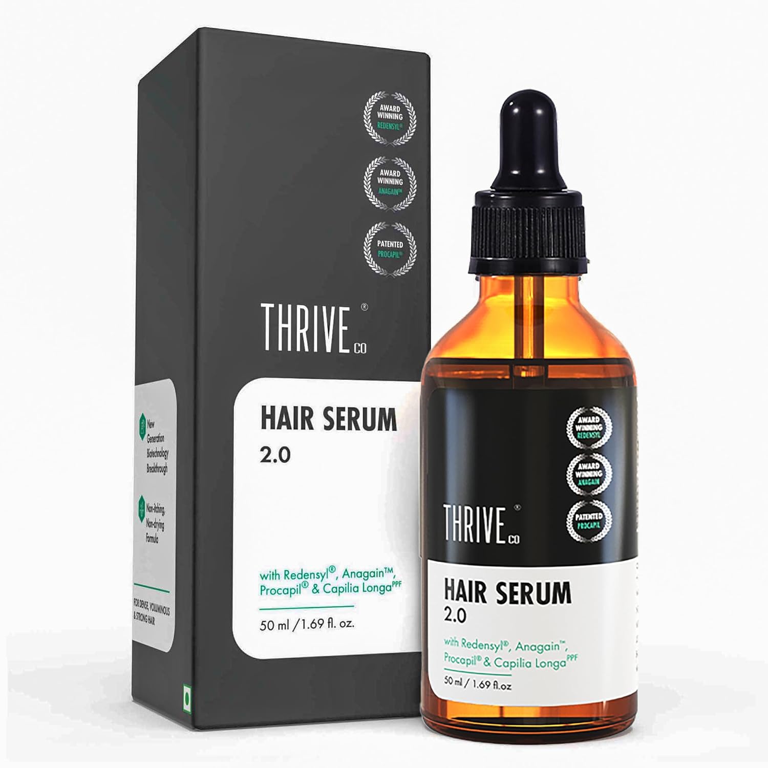 

ThriveCo Hair Growth Serum 2.0, 50ml | Advanced Clinically Proven Scalp for Hair Fall Control | Rosemary Oil | Men & Women