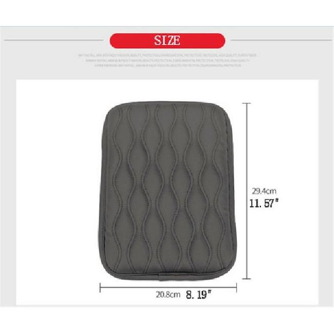 Car Center Console Box Armrest Cover Gray Leather Protector Cushion Pad For Rest
