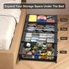 Large Capacity Transparent Lid Under Bed Storage Box with Wheels & Lids Fits Shoes Clothes Ideal for Dorm Bedrooms Storage Box