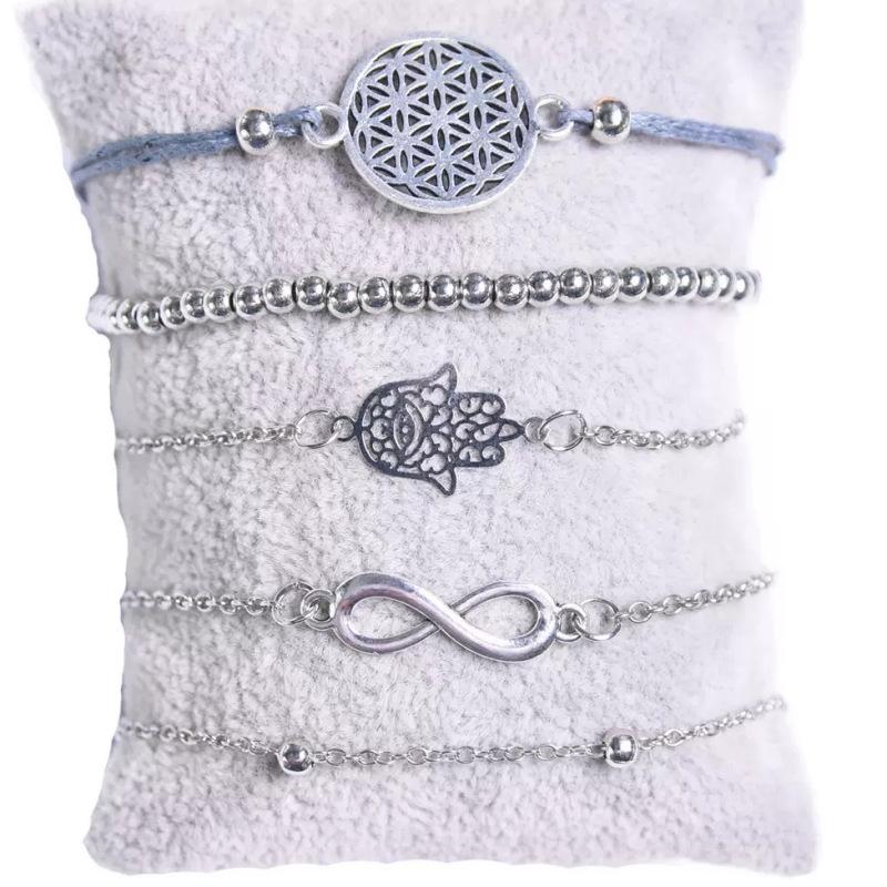 Retro Women's Multi-layer Alloy Palm Bracelet - Stackable Hand Jewelry and Fashion Accessories