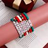 Christmas Beaded Bangle Festive Bohemian Colorful Bracelets 6/7Pcs Soft Clay Elastic Beaded Hand Chains Jewelry for Girl