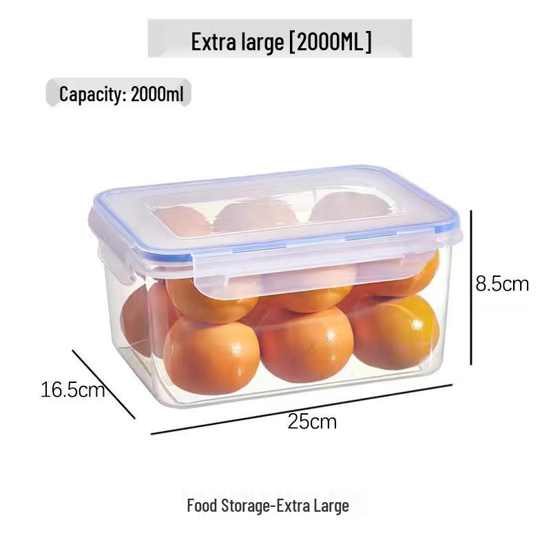 Cutie de depozitare dreptunghiulară din plastic transparent, de uz alimentar, pentru bucătărie și frigider