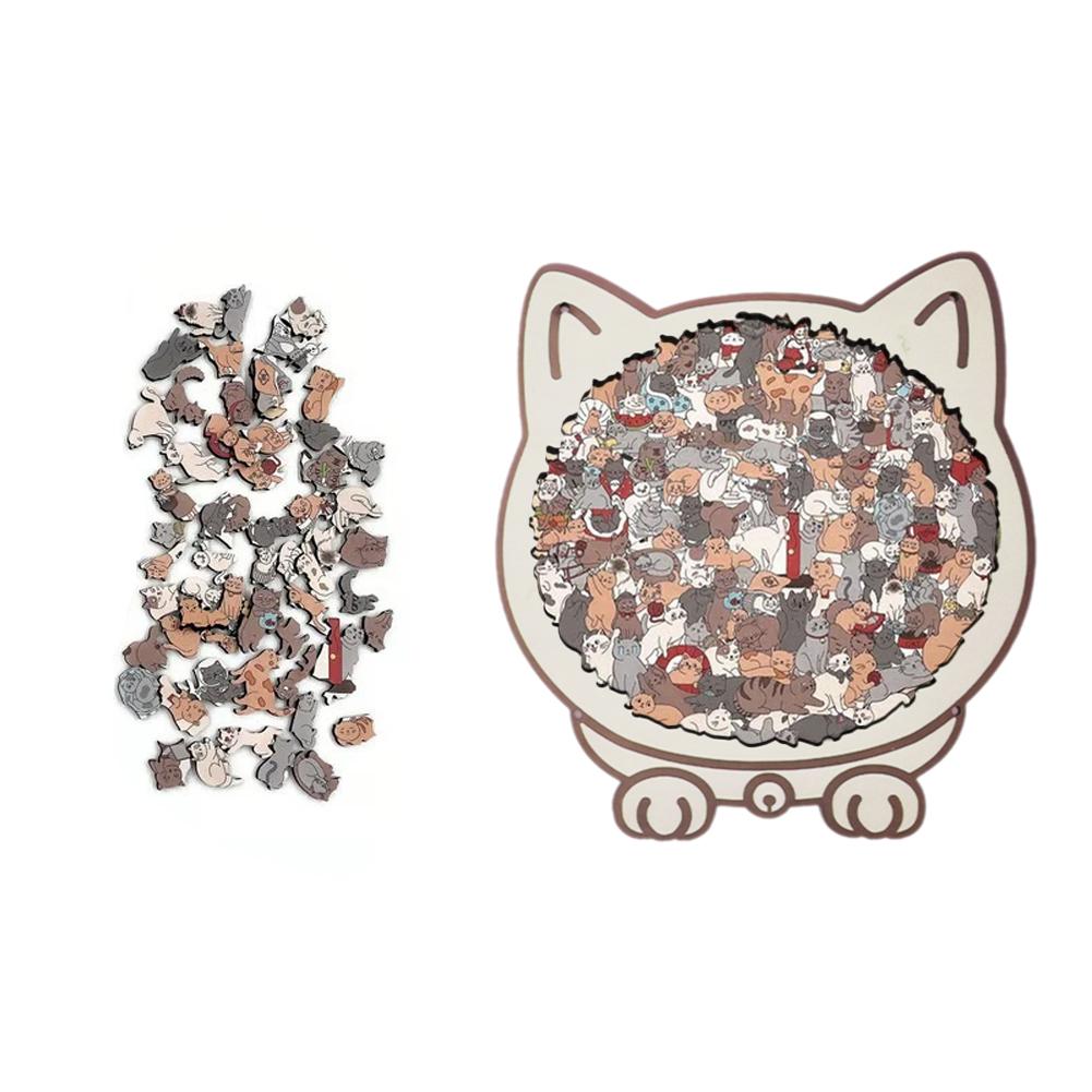 

135 шт. Пазл в форме кошки цвета Моранди с рамкой-силуэтом кошки, детали кошки пастельных цветов, пазл с кошкой для украшений
