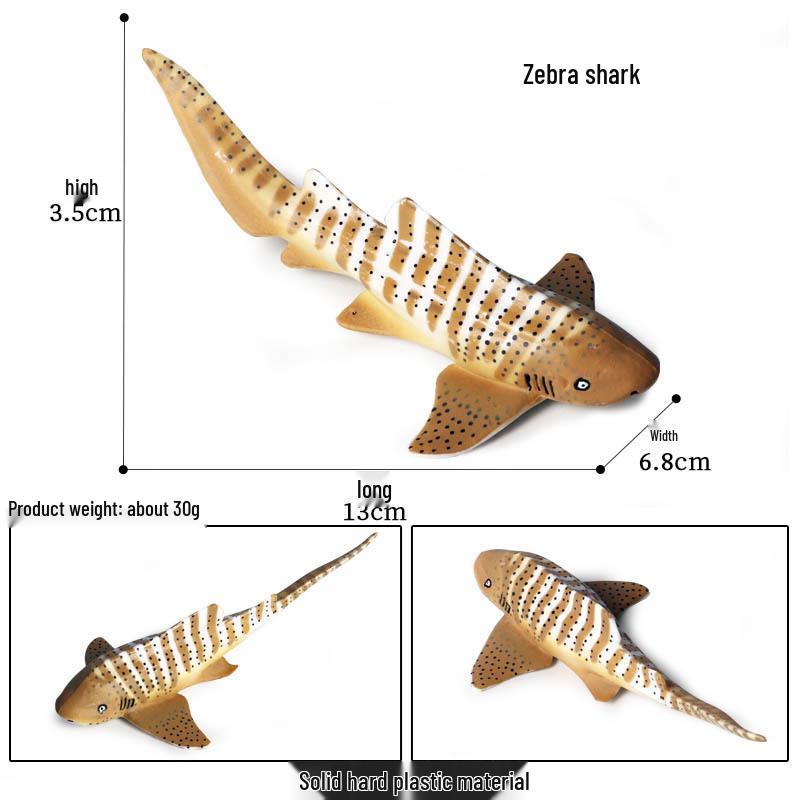 Marine Animal Simulation Model Figures: Shark, Dolphin, Hammerhead, Crab, Squid, Starfish for Kids' Education
