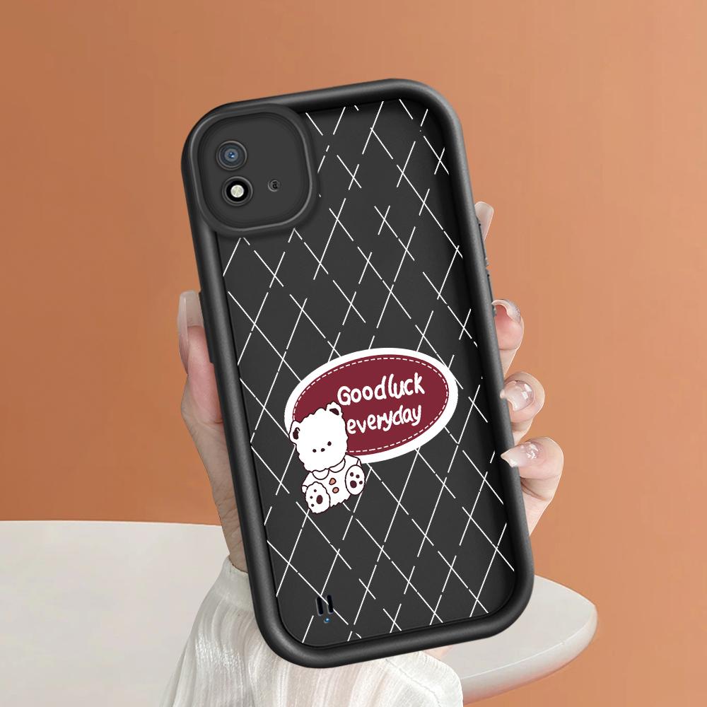 Soft Silicone Square Ladder Printing Pattern Phone Casing Full Cover Camera Shockproof Protection Rubber Case for OPPO Realme