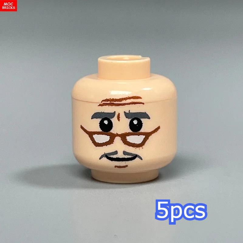 MOC Bricks Hollow Flesh Face Expression Head For 4cm Figure DIY Educational Building Blocks Toys For Children Gifts
