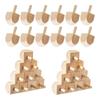 50 Pieces Hanukkah Wooden Dreidel Blank Unfinished Natural Wood Dreidels for Hanukkah Party DIY Decorations