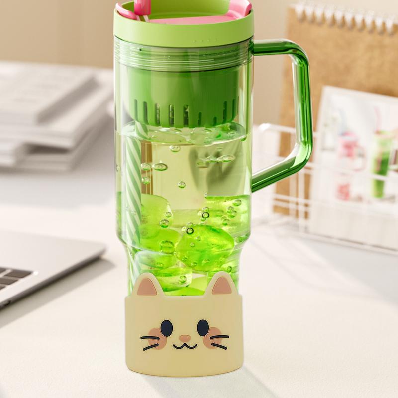 Silicone Bottle Bottom Sleeve Cup Accessory Cartoon Anti-Slip Water Bottle Pad Heat Insulation Sports Cup Cover for Tumbler