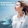 FloHua Bladeless Neck Fan, 3 Speeds, Portable Hanging Fan, Strong Wind, No Hair Twisting, Short Charge, Long Use - Compatible with Daily Activities,