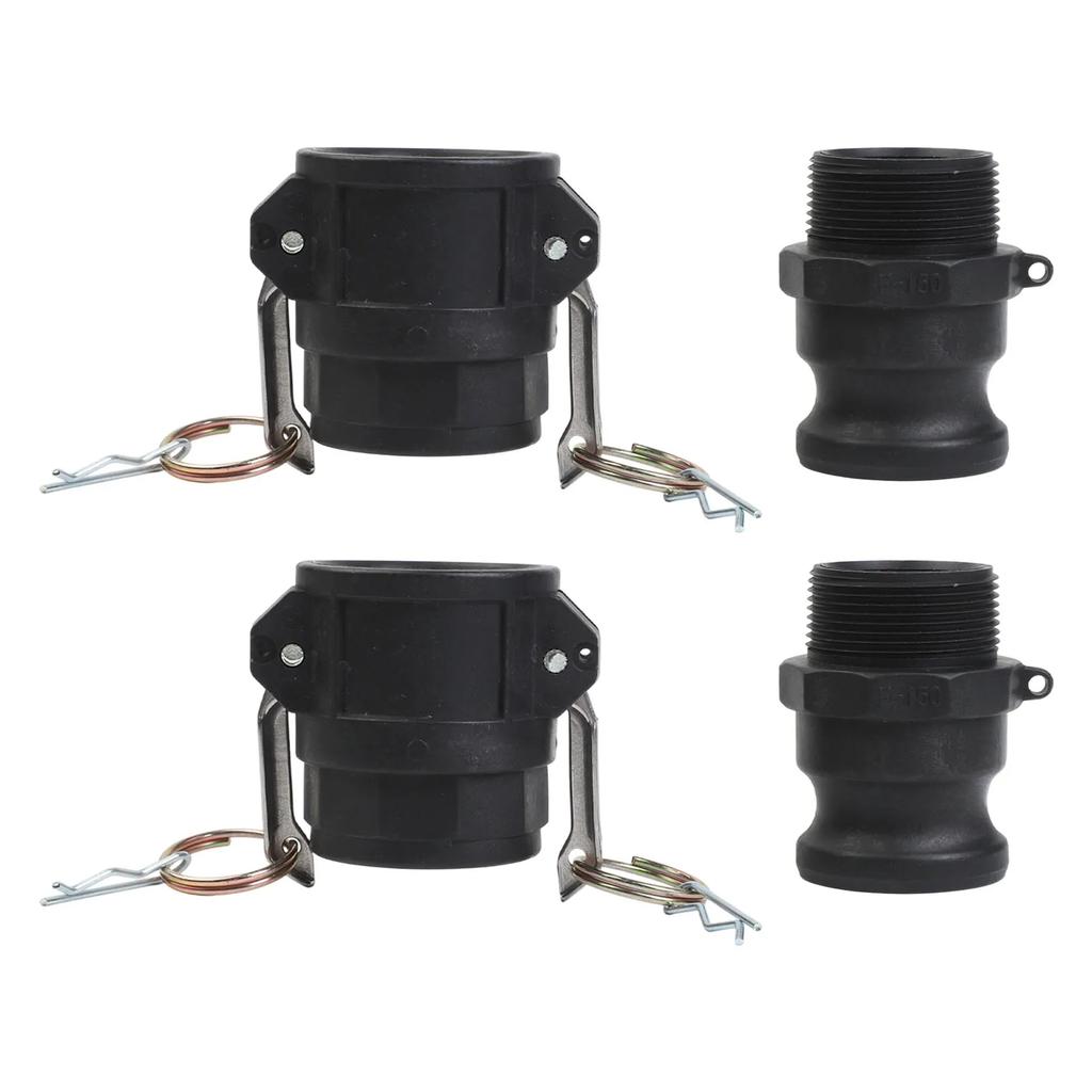 2 Sets Type D And F Polypropylene Cam And Groove Fittings For 1 Inch To 2 Inch Hose Couplings In Pump Tank And Transfer Setups