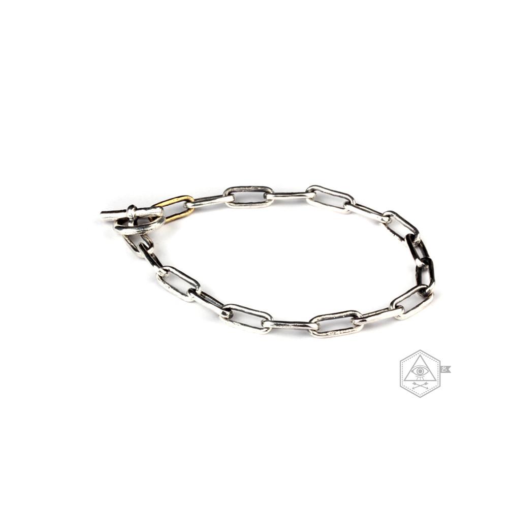 Bebello [Bs-347] 925 Silver Square Chain Bracelet