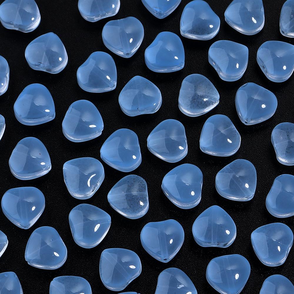 50Pcs/lot Heart Shape Czech Glass Beads Colorful Clear Loose Lampwork Beads for DIY Bracelets Charms Jewelry Making Accessories