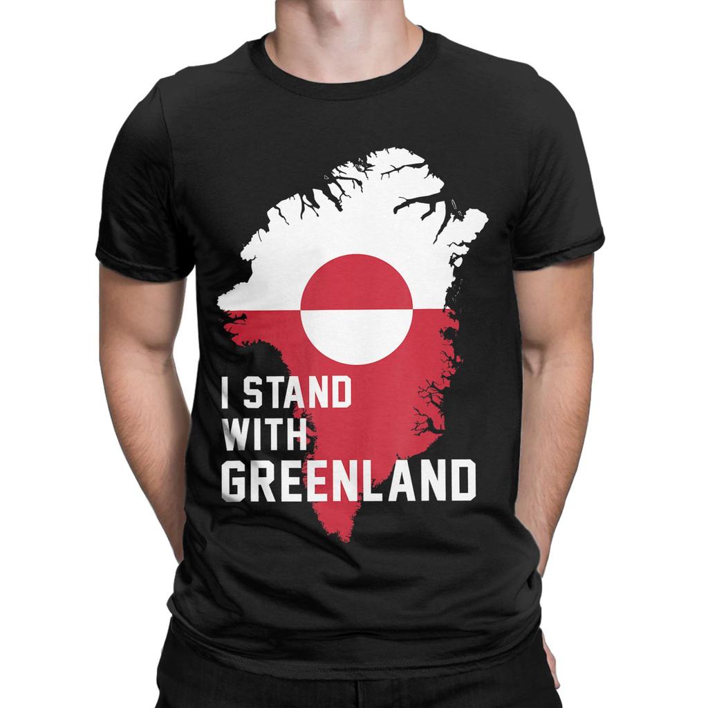 Herren I Stand with Greenland Unterstütze die Grönländer T-Shirts Baumwollkleidung Vintage Kurzarm-T-Shirt Übergröße T-Shirt