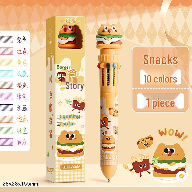 Twelve-Color Pressable Multicolor Ballpoint Pen for Students