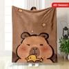 Soft Flannel Cartoon Capybara with Duck Print Throw Blanket Flannel Cozy for Home Office Nap Gift for Family and Friends Blanket