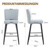 101cm High Light Grey PU Material Bar Chair Two-Piece Set: Ergonomic Backrest, Comfortable and Stylish.
