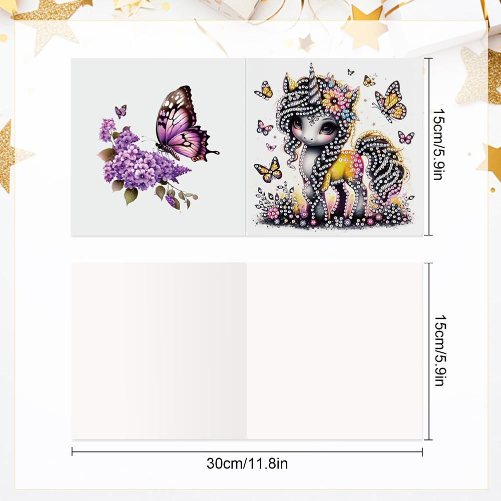 6pcs DIY Rhinestone Diamond Art Mosaic Postcards Diamond Art Greeting Cards Creative Birthday & Thanksgiving Card Kit