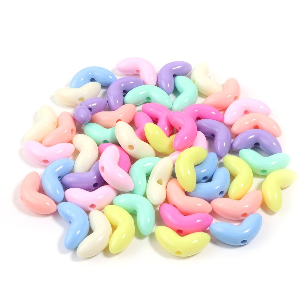50pcs/lot Tulip Flower Bud Leaf Loose Beads Mix Color Flower Acrylic Beads For Jewelry Making DIY Bracelet Nacklace Accessories