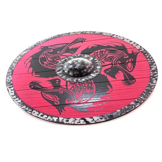 60.96 cm Medieval Wooden Viking Dragon Shield Wall Decor, Wood Art, Handmade Home Decor, Fathers Day Gift For Him