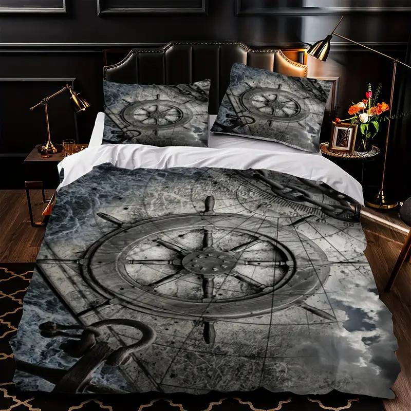 Navigation Anchor Rudder 3D Printed Bedding Set Cozy Duvet Cover King Queen Twin Single Size Birthday Gift Boy Kid Bedroom Decor