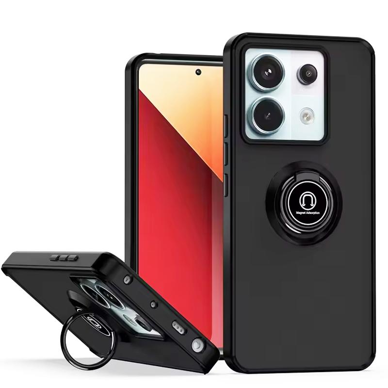 Translucent Shockproof Hard Case with Metal Stand for Poco X7 Pro X6 Pro C75