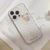 Cute Bear Pink Polka Dots Phone Case For Samsung S25 S24 S23 S22 S21 S20 Note20 Note10 Plus Ultra Lite 5G Clear Soft TPU Cover