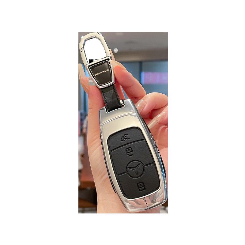 Mercedes AMG Key Case: Compatible with A35L, G63, GLE53, C43 - Premium Metal Shell Buckle for Men