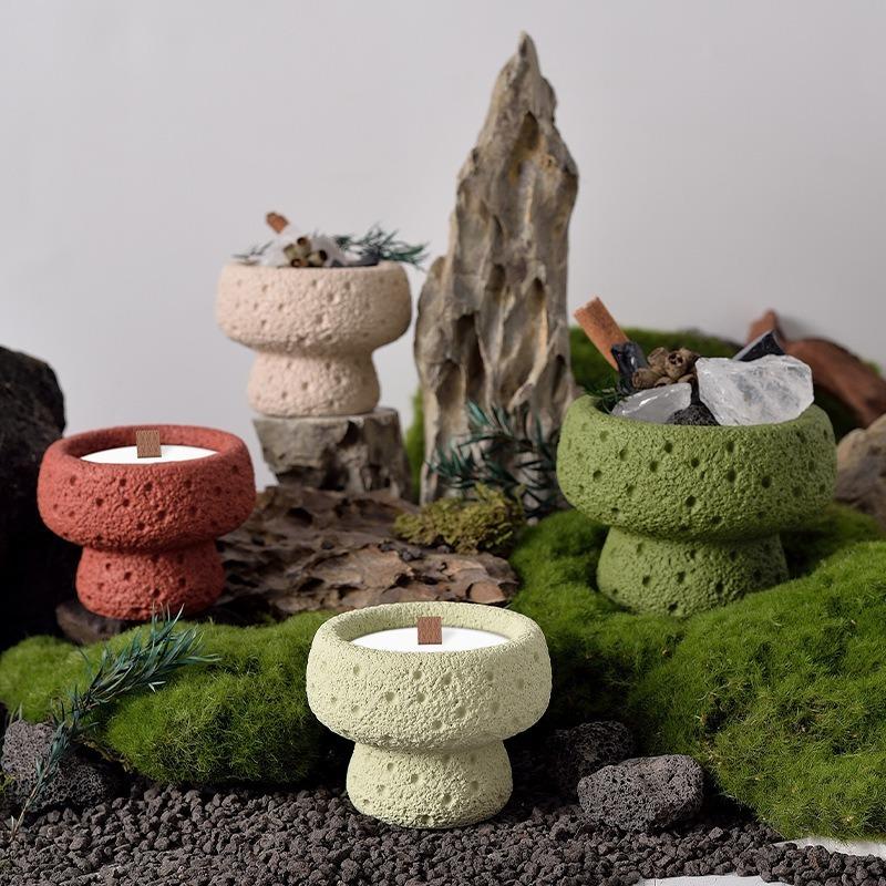 1PC Nordic Minimalist Ceramic Candle Holder Creative Candle Cup Aromatherapy Ornament For Home Table Decor Living Room