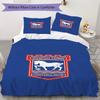 Ipswich Town FC Pattern Bedding uilt Set uilt Cover Pillowcase Home Decoration Birthday Gift (1 * duvet cover + 2 * pillowcase without core)