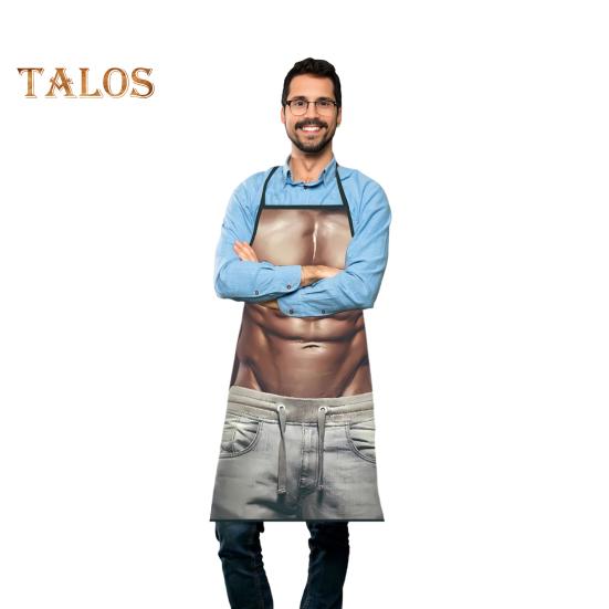 Roligt ärmlöst förkläde för män Kreativt matlagningsförkläde med justerbara midjeband White Elephant-presenter Jul förkläden för fest Julstrumpa