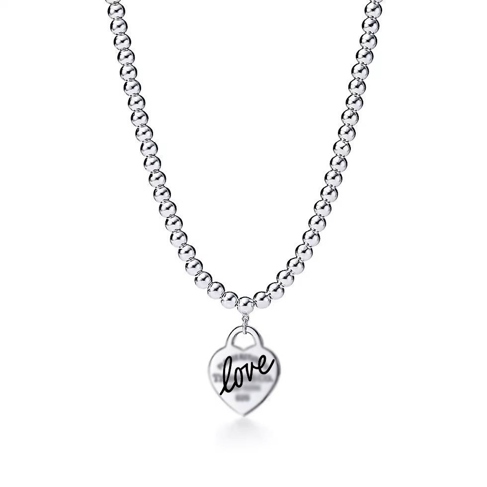 Heart-Shaped Enamel Cross Chain Necklace with Peach Heart Beads for Women - Fashionable Classic Style