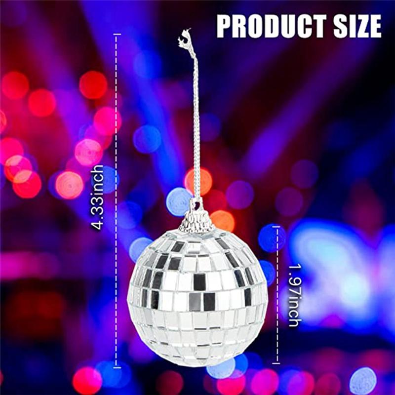 M-Modern-Mirror Disco Ball Set - Silver Disco Party Decoration Easy To Hang Suitable For, Wedding, Home Party Decoration