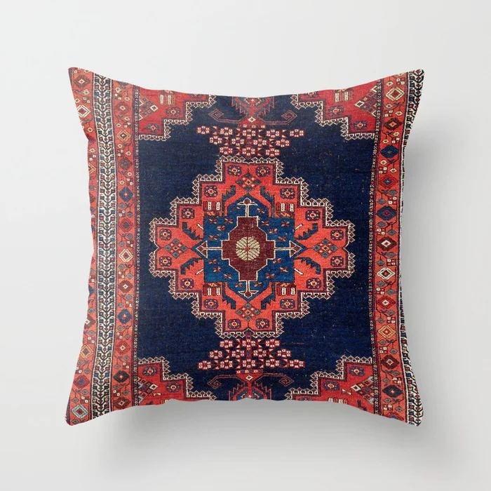 Ethnic Style Pattern Square Polyester Pillowcase, Sofa Living Room Decorative Cushion Cover, Bedroom Bedside Pillow Cover