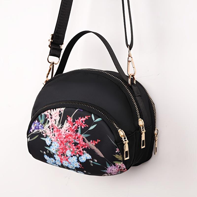 [Chic Crossbody Bag] Versatile Floral Crossbody Bag for Women | Chic with Adjustable Strap, Zip Closure, and Multiple Compartments