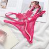 Women's T-Pants Sexy Panties Embroidered Lace Sexy Transparent Low Waist Hot Massage Pearl Crotch Thong
