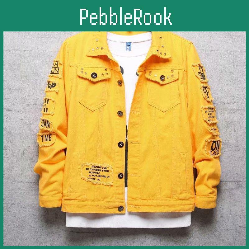 And Fashion Spring Autumn Mens Printed Ripped Jacket