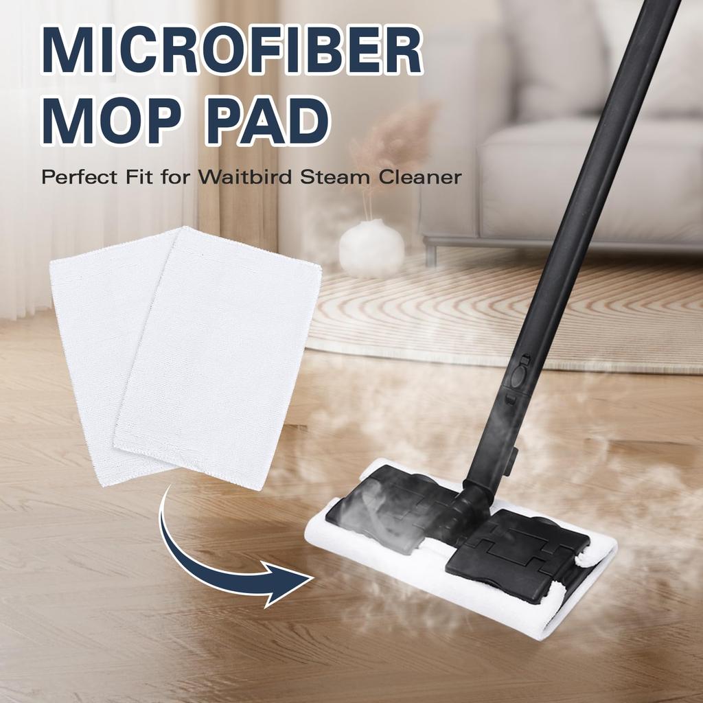 Waitbird Steam Cleaner Compatible Microfiber Mop Pad 6 Pack and Ironing Cloth 3 Pack Set Steam Mop Cloth Steam Cleaner Washable and Reusable