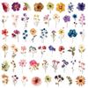 50PCS Waterproof Ink Flower Sticker Pack PET Flower Booklet Flower Material Decorative Transparent Non Repetitive